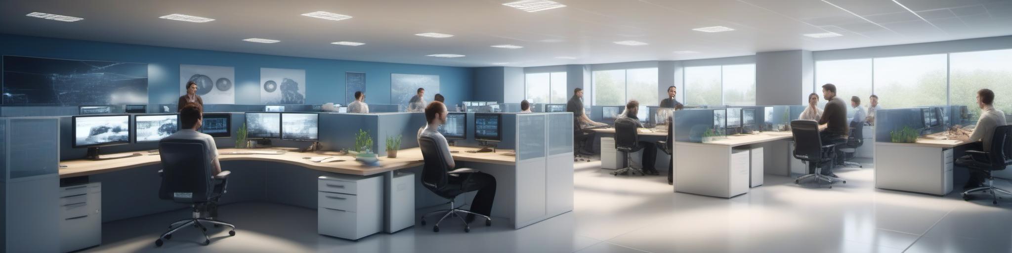 realistic full perspective a group user support engineers working in S715517095 St25 G7.5