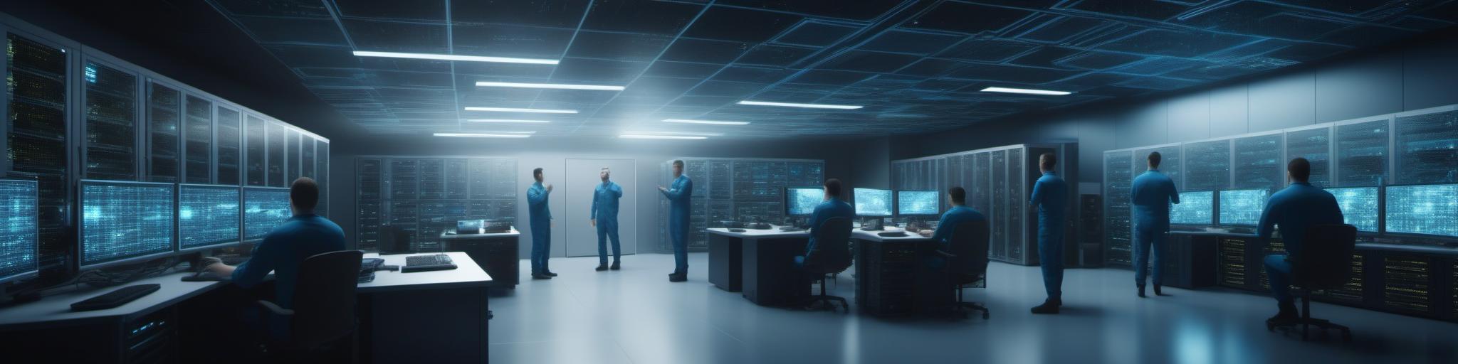 realistic full perspective a group user support engineers working in S715517095 St25 G7.5